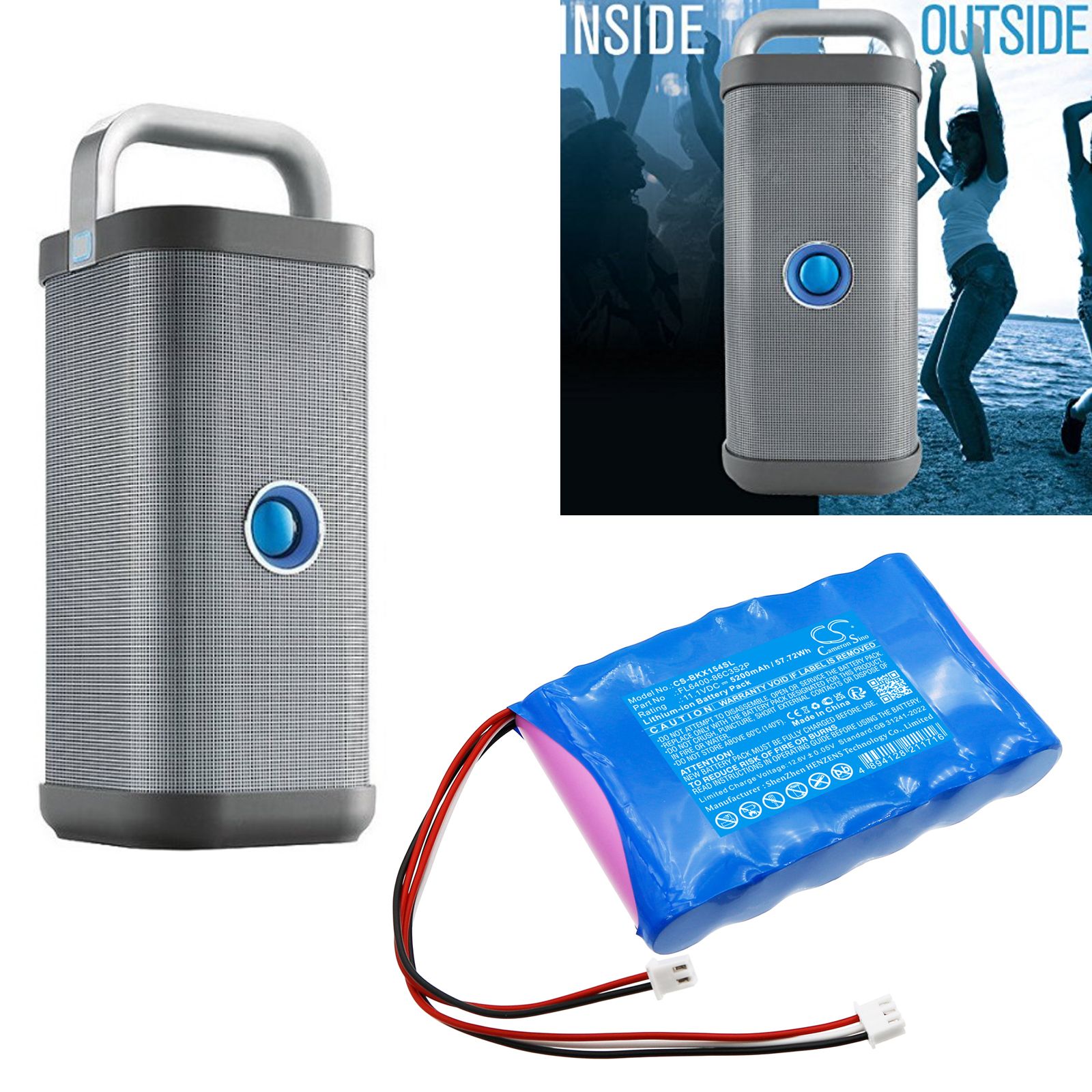 Brookstone Big Blue Party Battery Replacement