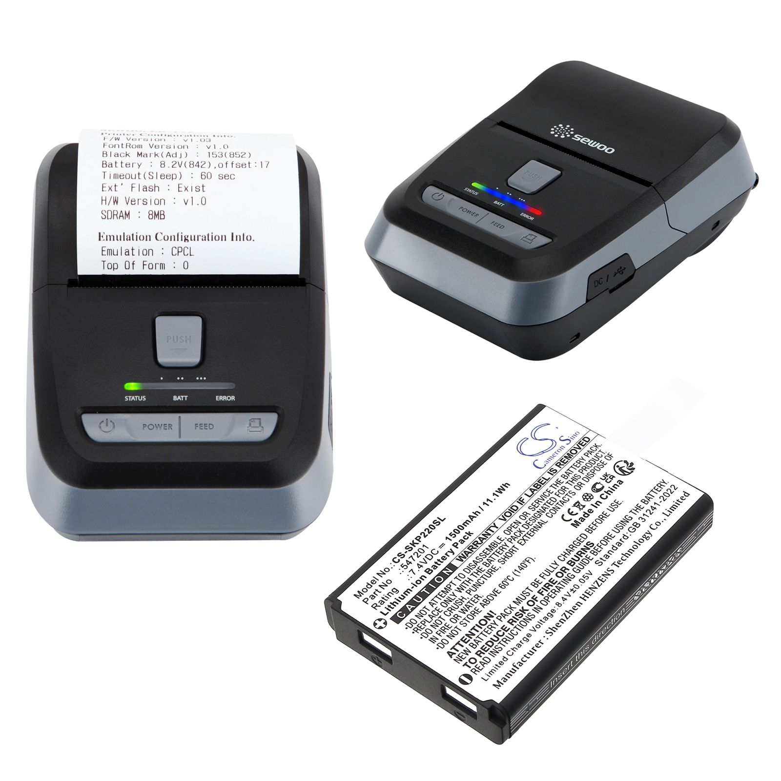 SEWOO LK-P22 Battery Replacement