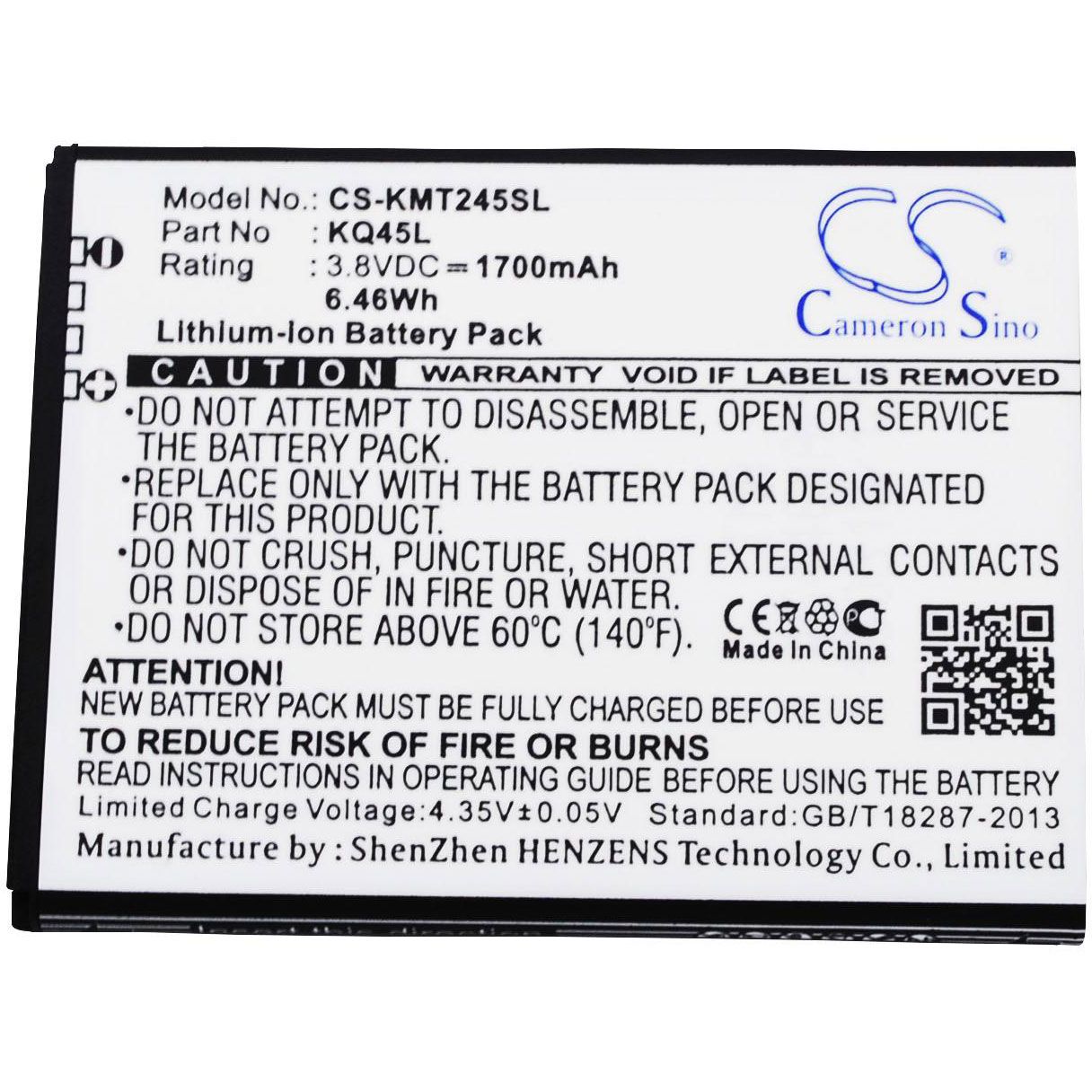 Kazam KQ45L-BABBA003048 Battery Replacement